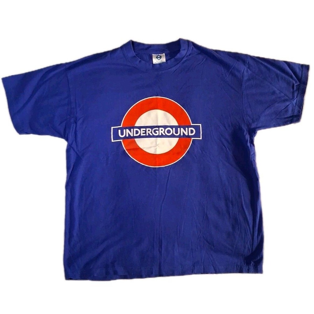 London Underground Vintage Unisex T-Shirt XLarge Blue 100% Cotton Rare 01/3533